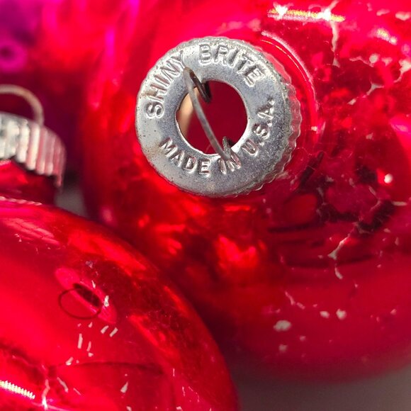 Set Of 7 Shiny Brite Christmas Tree Mercury Glass Ornament Vintage - Picture 5 of 16